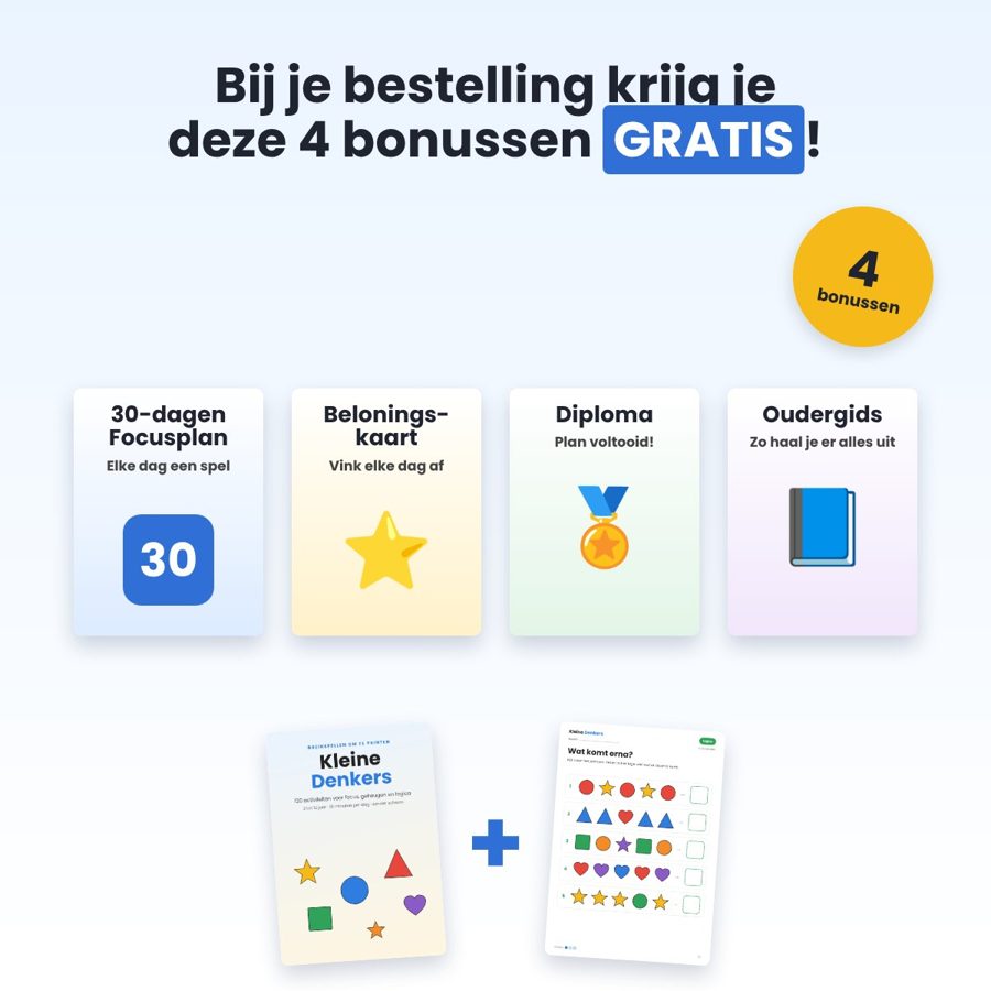 Bij je bestelling krijg je 4 bonussen gratis