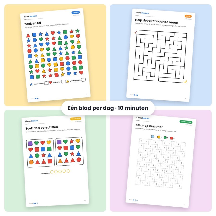 Voorbeeldbladen uit Kleine Denkers