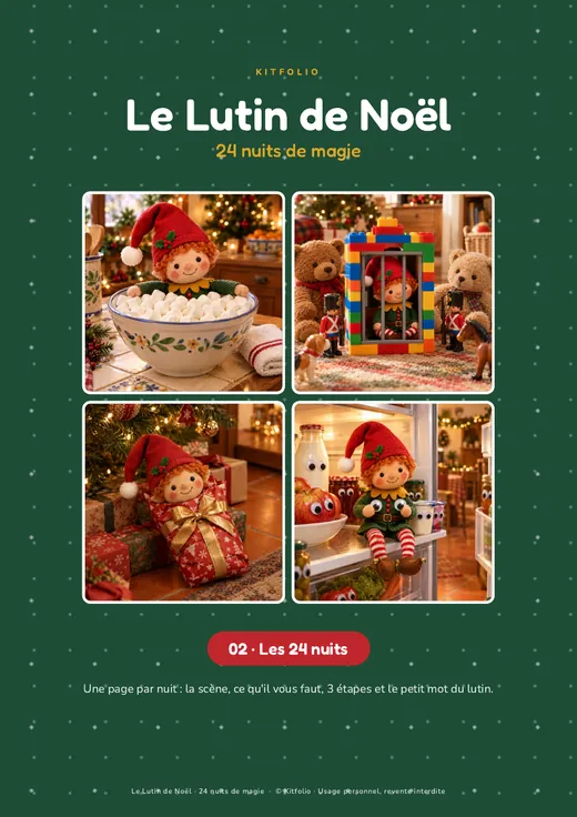 Feuilletez le kit Le Lutin de Noël : vraies pages du PDF