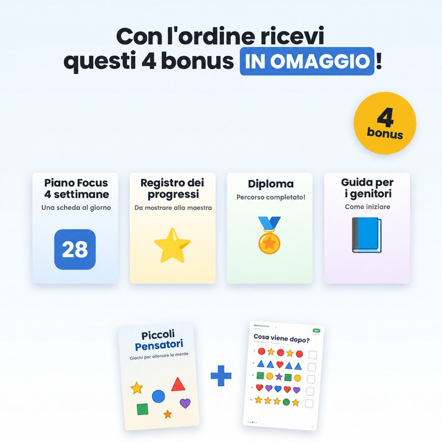 Con l'ordine ricevi 4 bonus in omaggio